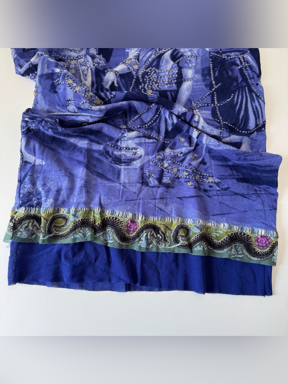 SS1998 Jean Paul Gaultier Frida Khalo Strapless Printed Mesh Dress in Blue - Picture 7 of 9